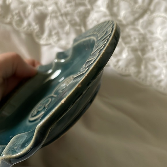 Herbert Wittekind German astray. Deep teal Crazing & small chips. 5.75 diameter. - Picture 7 of 8